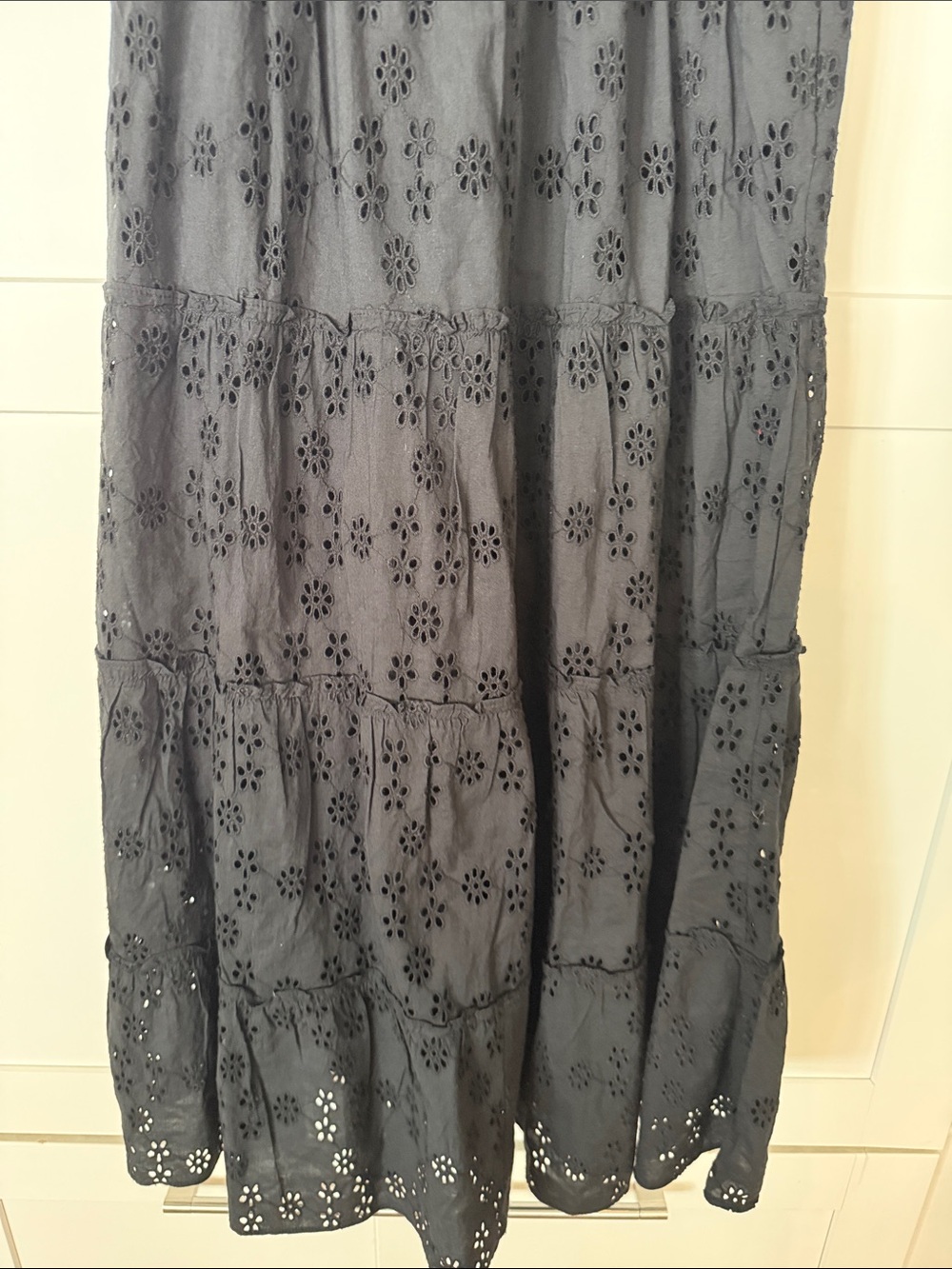 Quince Black Smocked Eyelet Tiered Maxi Dress - Picture 4 of 5